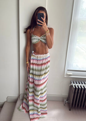 Bianca Zigzag Skirt Set - Khaki