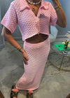 Lila Crochet Skirt Set - Baby Pink