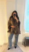 Isobel Luxe Faux Fur Cape - Chocolate