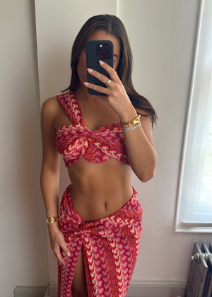 Lia Red Zigzag Co-Ord Set