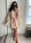 Aurora Premium Embellished Mini Dress - Beige