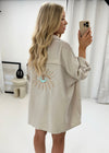 Ella Sequin Evil Eye Shirt - Beige
