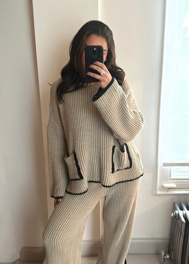 Tima Knit Jumper & Trouser Set - Mocha