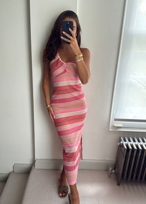 Leila Pink One Shoulder Dress