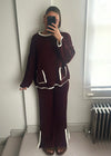 Tima Knit Jumper & Trouser Set - Burgundy