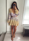 Zuri Embellished Metallic Cutout Dress - Lilac / Peach