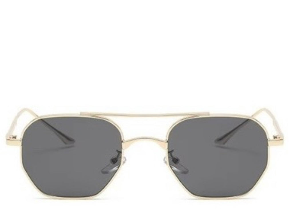 Kyoto Black & Gold Square Sunglasses