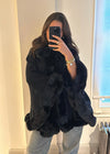 Isobel Luxe Faux Fur Cape - Black