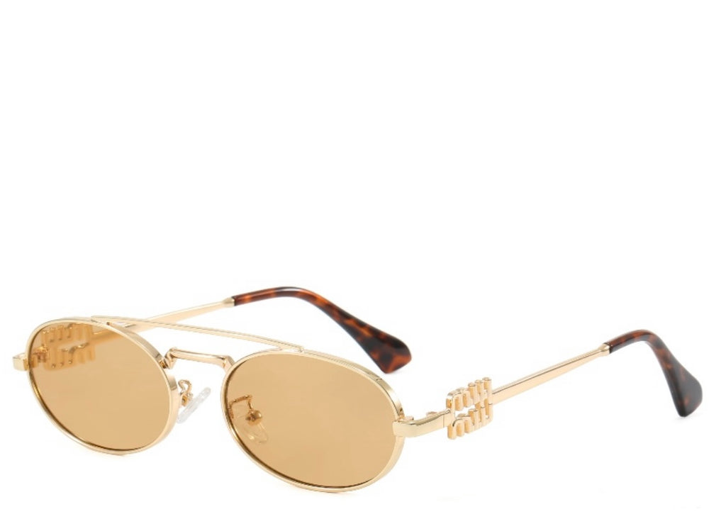 Amalfi Coast Peach & Gold Oval Sunglasses