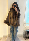 Isobel Luxe Faux Fur Cape - Chocolate