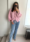 Raya Bow Knit Cardigan - Baby Pink