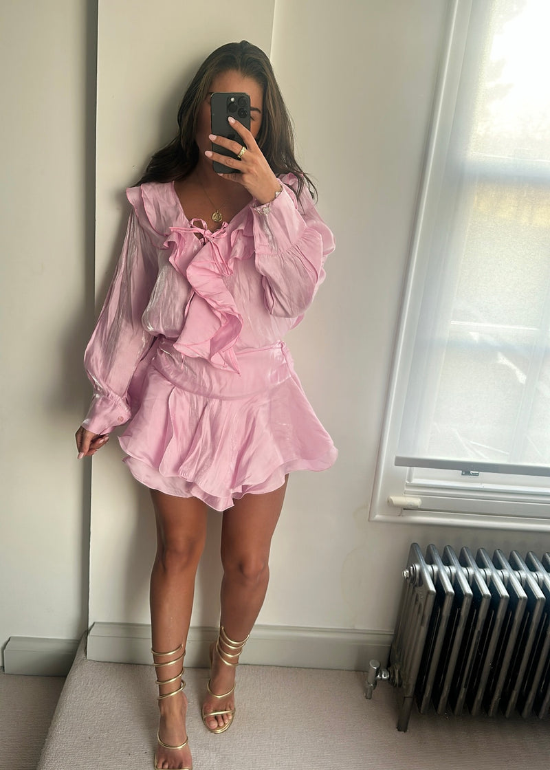 Dalia Pink Ruffle Co-ord Set