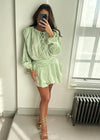 Maya Pistachio Ruffle Mini Dress