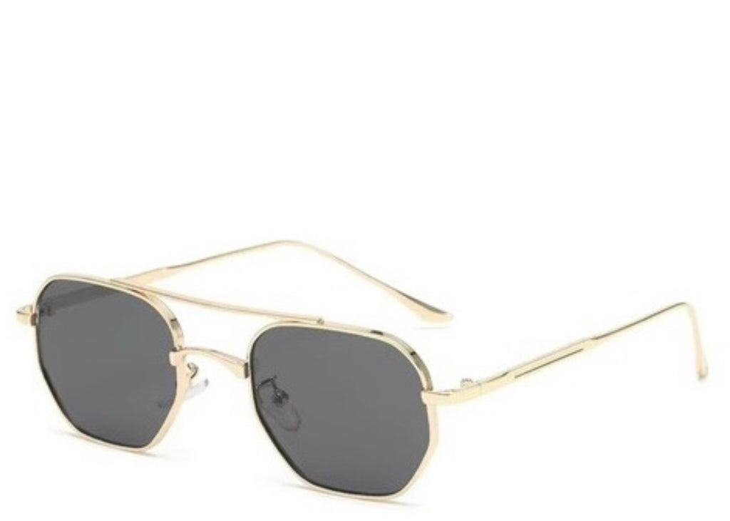 Kyoto Black & Gold Square Sunglasses