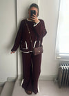 Tima Knit Jumper & Trouser Set - Burgundy