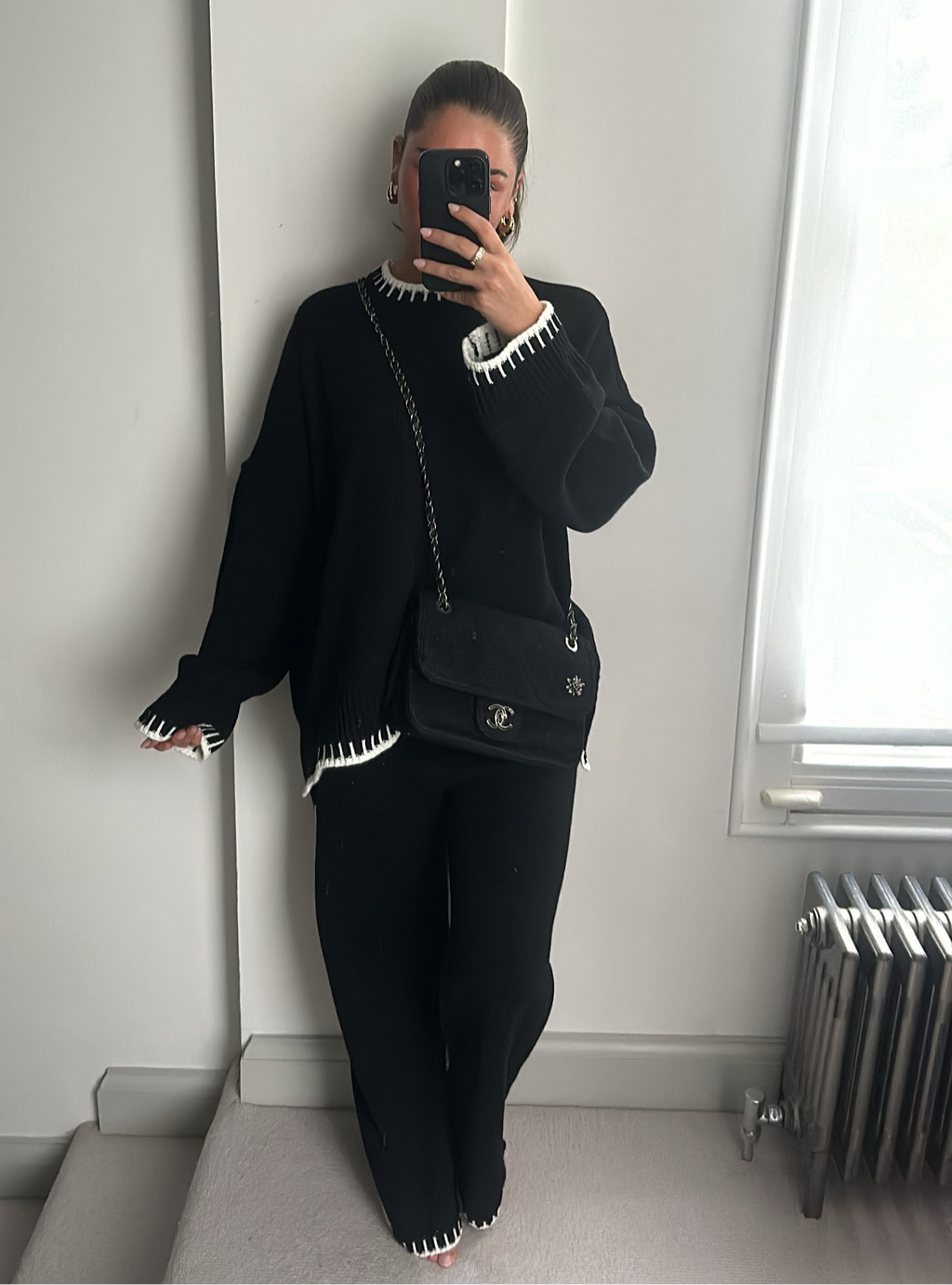 Chiara Knit Jumper & Trouser Set - Black