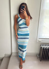 Leila Blue One Shoulder Dress