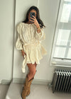 Maya Cream Ruffle Mini Dress