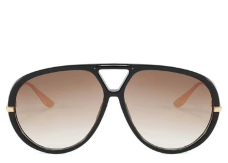 Madrid Brown Ombre Oversized Aviator Sunglasses