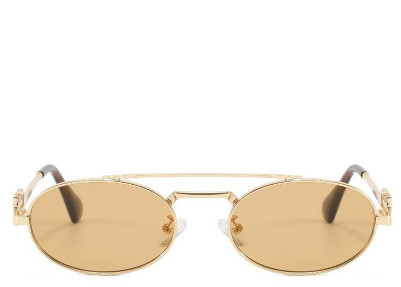 Amalfi Coast Peach & Gold Oval Sunglasses