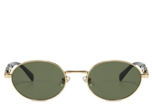 Rome Green & Gold Oval Sunglasses