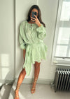 Maya Pistachio Ruffle Mini Dress