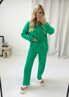 Amie Cheesecloth Trouser Set - Dark Green