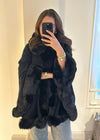 Isobel Luxe Faux Fur Cape - Black