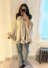 Isobel Luxe Faux Fur Cape - Stone