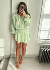 Maya Pistachio Ruffle Mini Dress