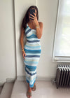 Leila Blue One Shoulder Dress