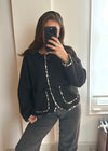 Gigi Leopard Trim Jacket - Black