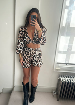 Carmella Leopard Shorts Set