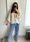 Raya Bow Knit Cardigan - Cream