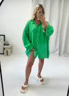 Cassie Cheesecloth Beach Shirt - Green