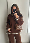 Chiara Knit Jumper & Trouser Set - Chocolate