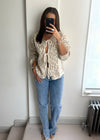 Maia Leopard Bow Knit Cardigan - Cream