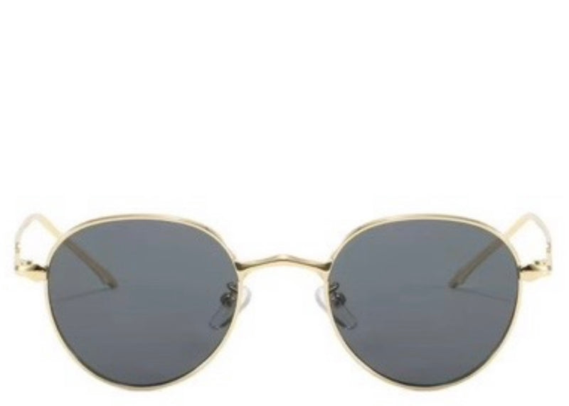 Leon Round Black & Gold Sunglasses