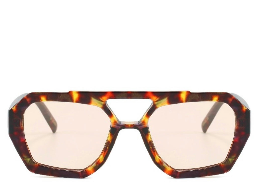 Brooklyn Leopard Peach Tint Sunglasses