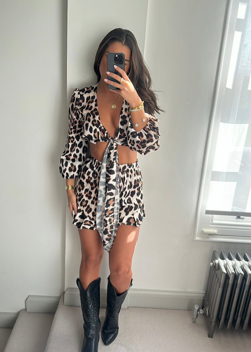 Carmella Leopard Shorts Set