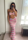 Giana Crochet Co-Ord Set - Pink