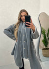 Tami Wool Look Jacket & Scarf Set - Grey