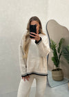 Chiara Knit Jumper & Trouser Set - Beige