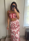 Dulce Maxi Skirt Co-Ord Set - Red