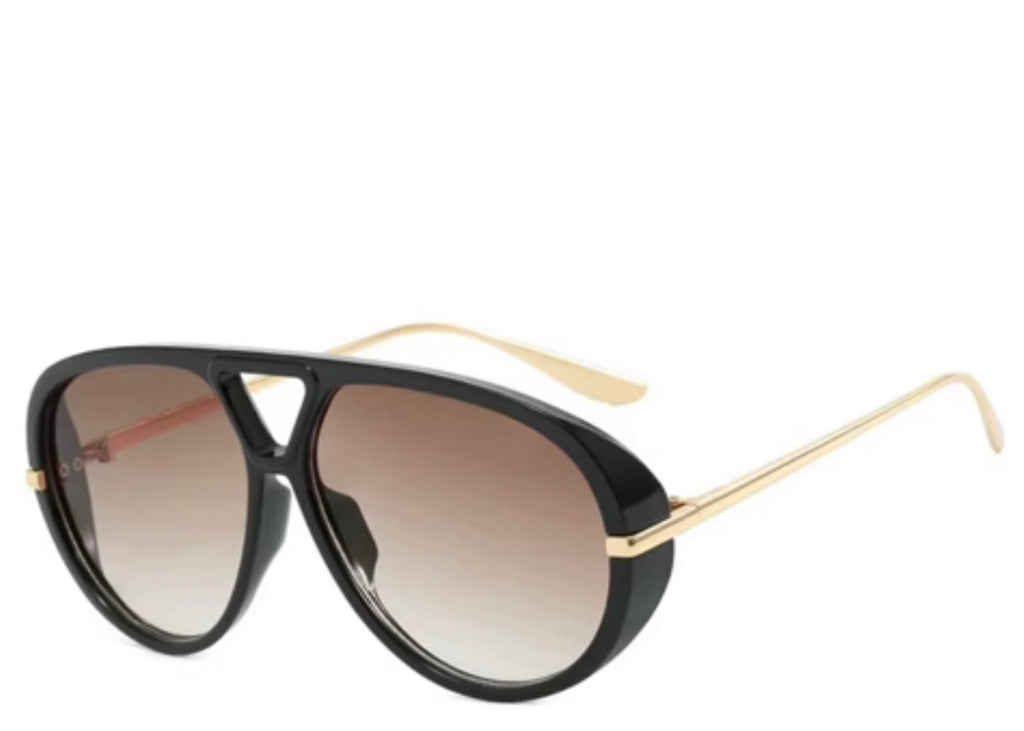 Madrid Brown Ombre Oversized Aviator Sunglasses