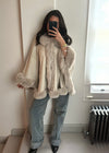 Isobel Luxe Faux Fur Cape - Stone