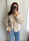 Maia Leopard Bow Knit Cardigan - Cream