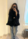 Isobel Luxe Faux Fur Cape - Black