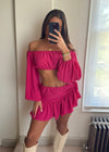 Ula Hot Pink Skirt Set