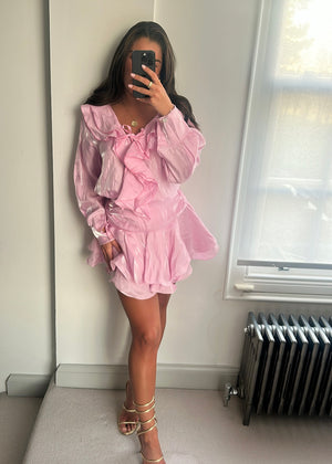Dalia Pink Ruffle Co-ord Set